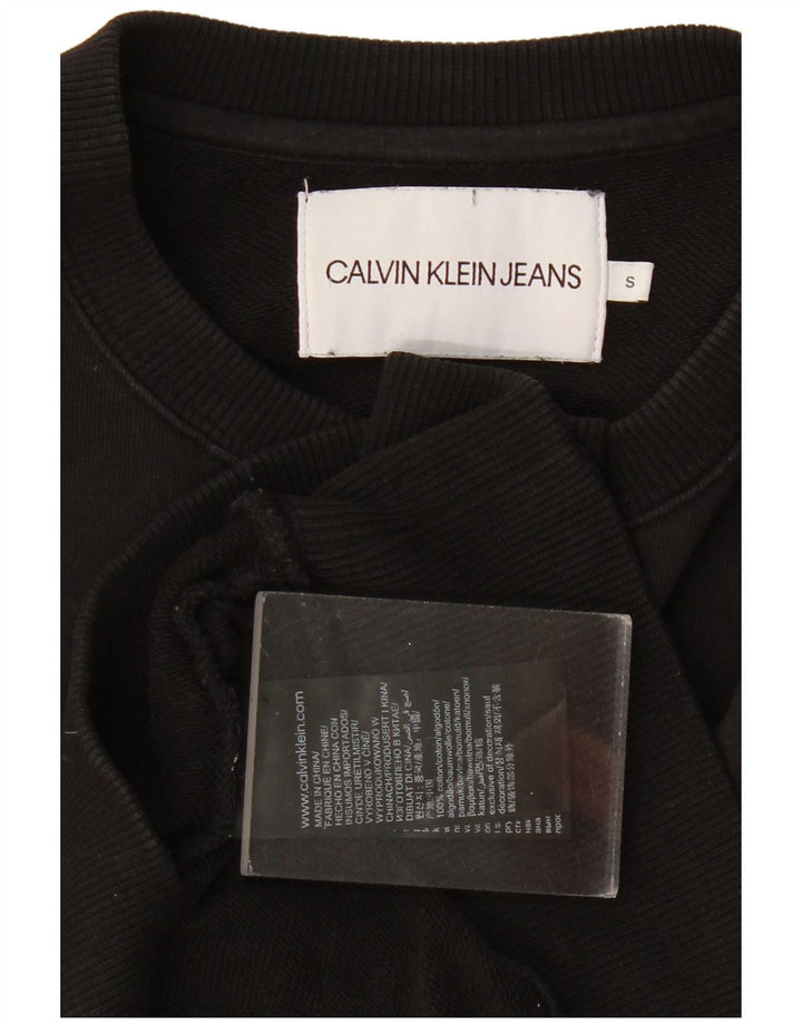 Calvin Klein Sweat-shirt graphique pour femme UK 10 Petit coton noir
