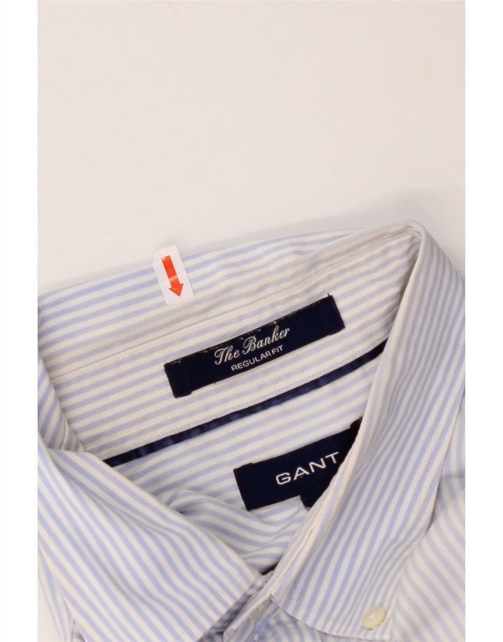 GANT Chemise Regular Fit XL Bleu à fines rayures en coton pour homme