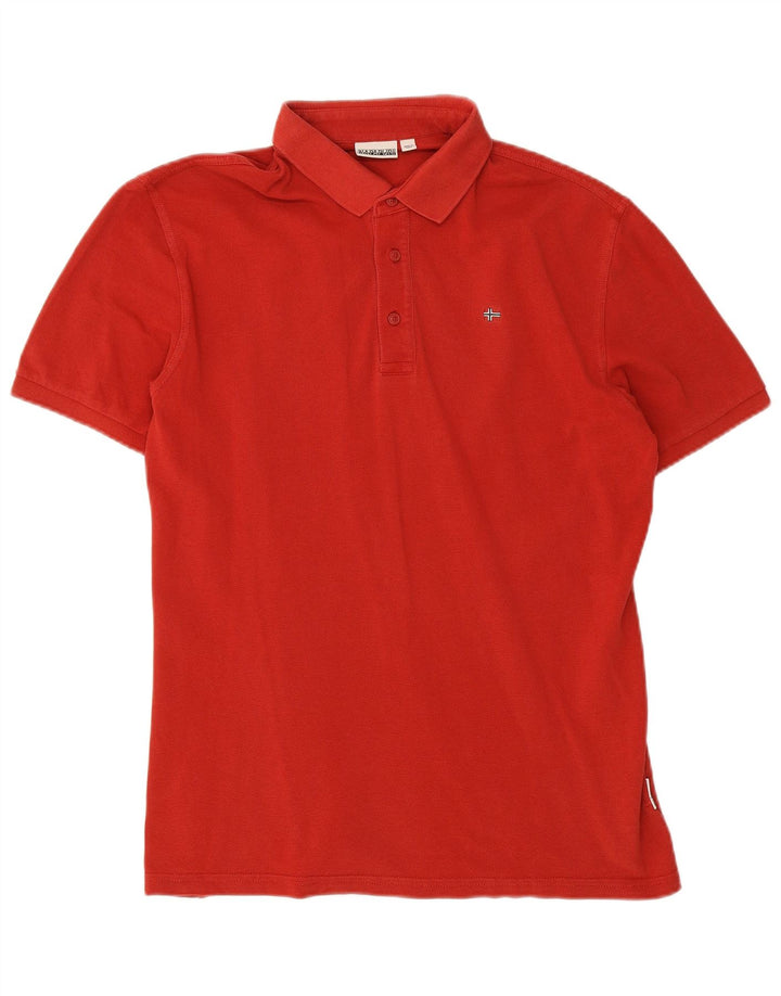Napapijri Polo Homme Large Rouge Coton