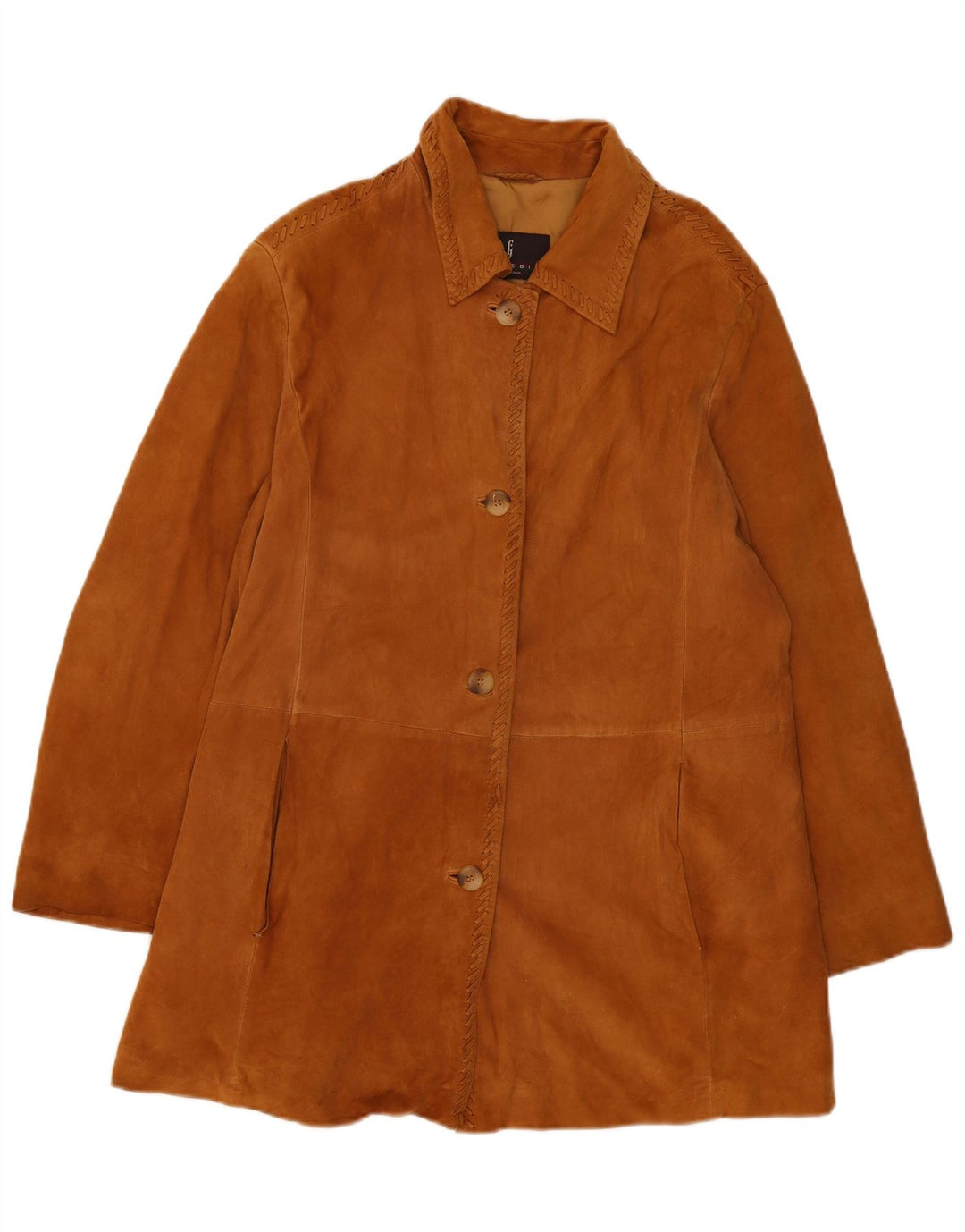 Effegi Veste En Daim Femme IT 47 Grand Cuir Marron