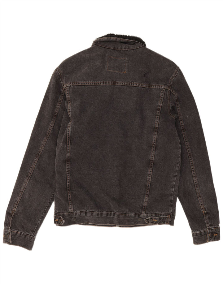 Zara Veste en jean Sherpa pour homme UK 38 Gris moyen
