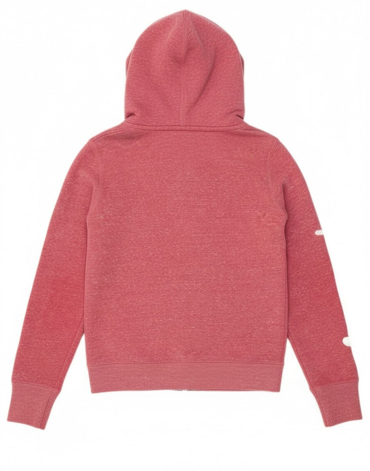Superdry Pull à capuche zippé graphique pour femme UK 10 Petit Rose Polyester