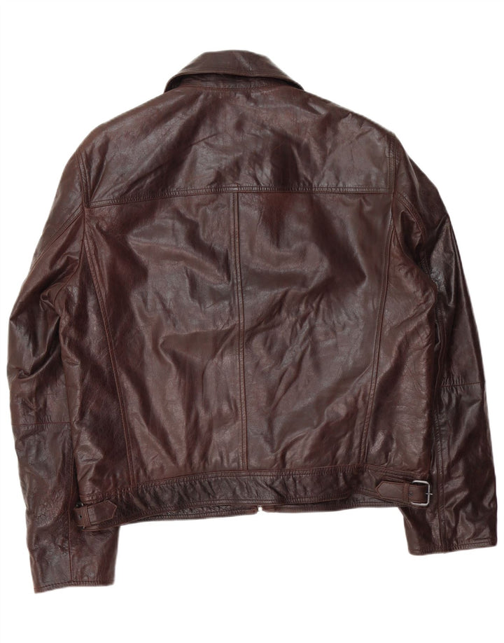 veste en cuir bomber homme vintage IT 54 2XL Cuir marron
