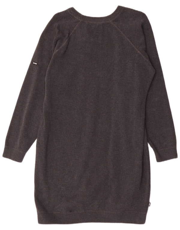 Superdry Robe pull à manches longues pour femme UK 14 Large Gris Coton