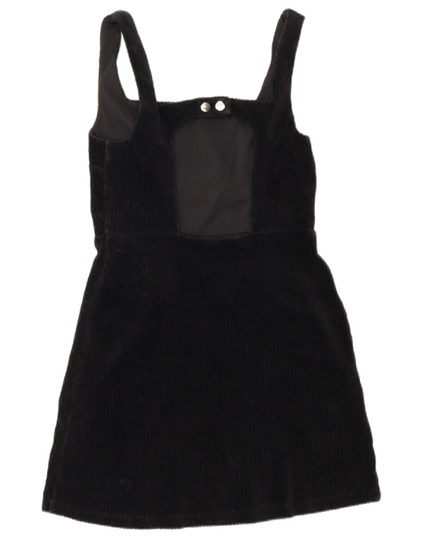 Topshop Robe en velours côtelé sans manches pour femme UK 8 Petit coton noir