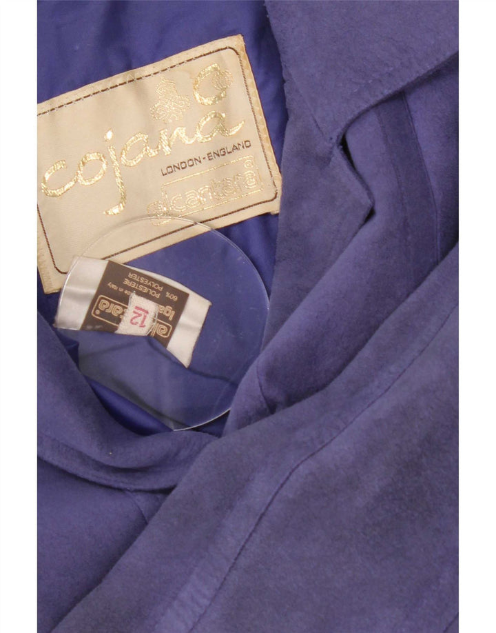 Cojana Manteau en faux suède pour femme UK 12 Violet moyen Polyester