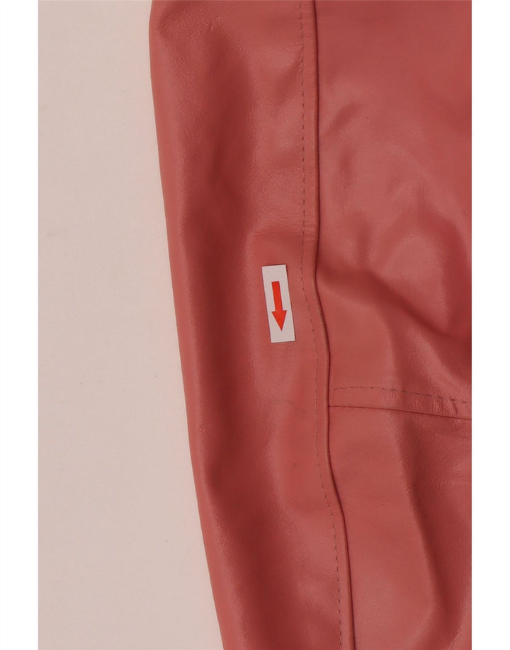 veste en cuir femme vintage UK 14 Grand Rose