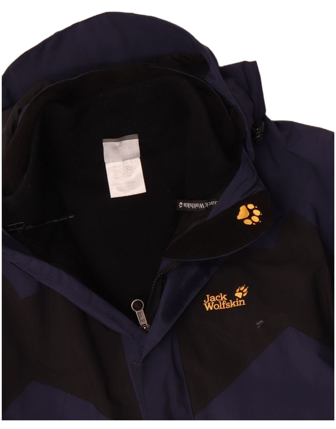 JACK WOLFSKIN Veste coupe-vent à capuche pour homme UK 44 2XL Bleu Colourblock