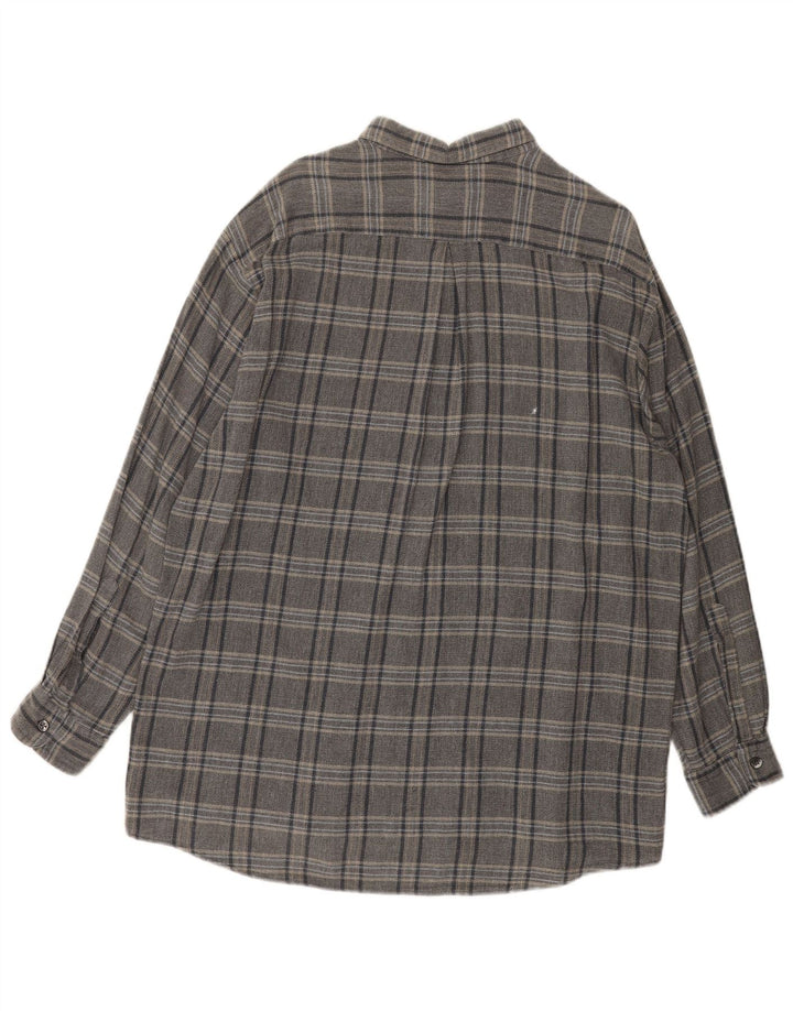 HUGO BOSS Mens Flannel Shirt XL Grey Check