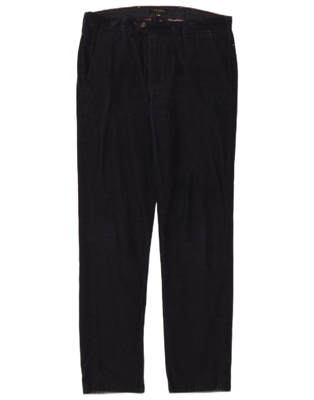 Ted Baker Pantalon Slim En Velours Côtelé Femme W32 L31 Bleu Marine