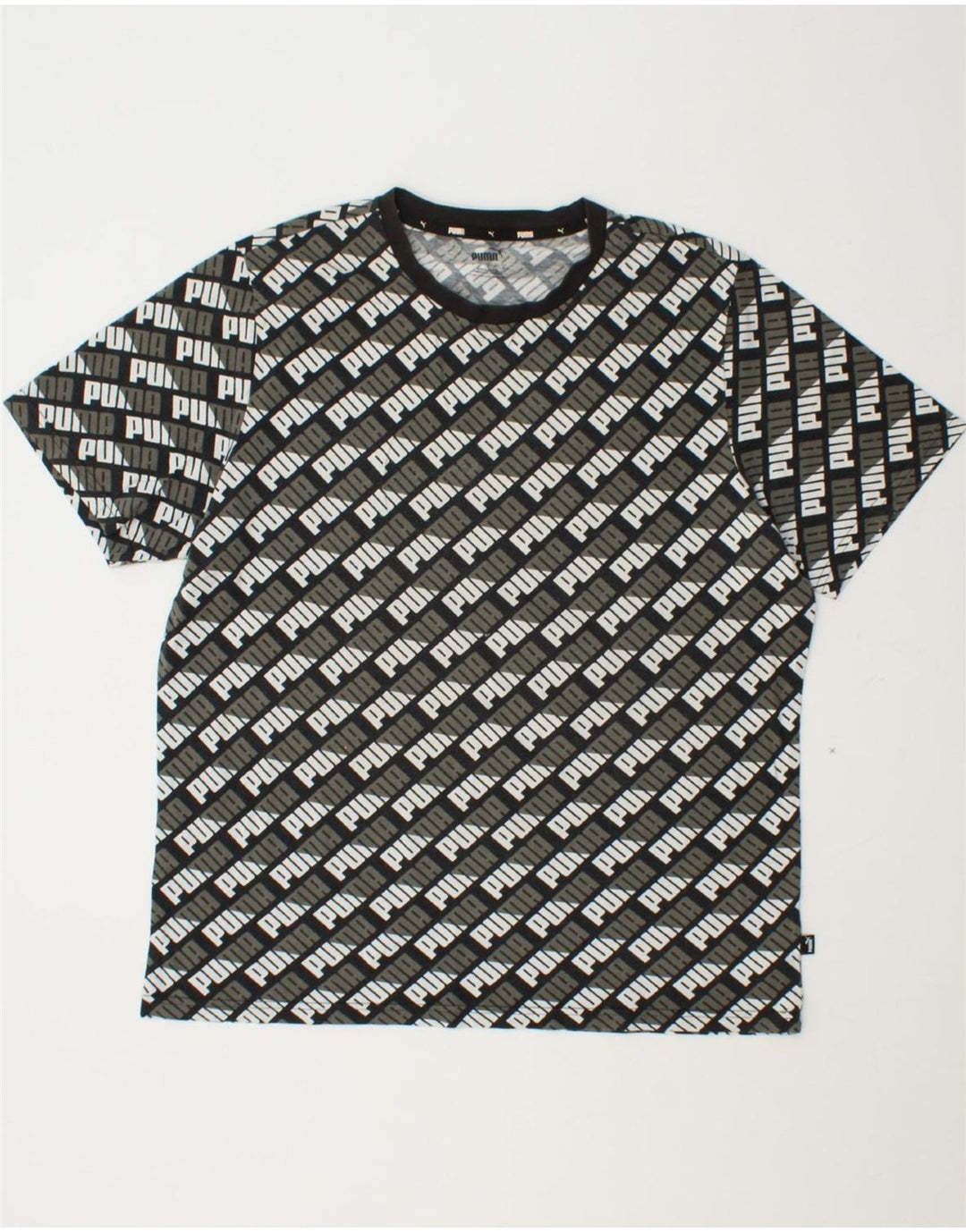 PUMA Mens Graphic T-Shirt Top Large Black Cotton Vintage Puma and Second-Hand Puma from Messina Hembry 