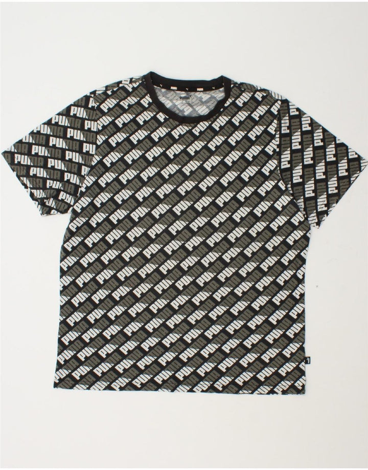 PUMA Mens Graphic T-Shirt Top Large Black Cotton Vintage Puma and Second-Hand Puma from Messina Hembry 