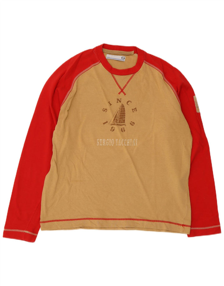 SERGIO TACCHINI Milano Graphic Top Manches Longues Homme Beige Large