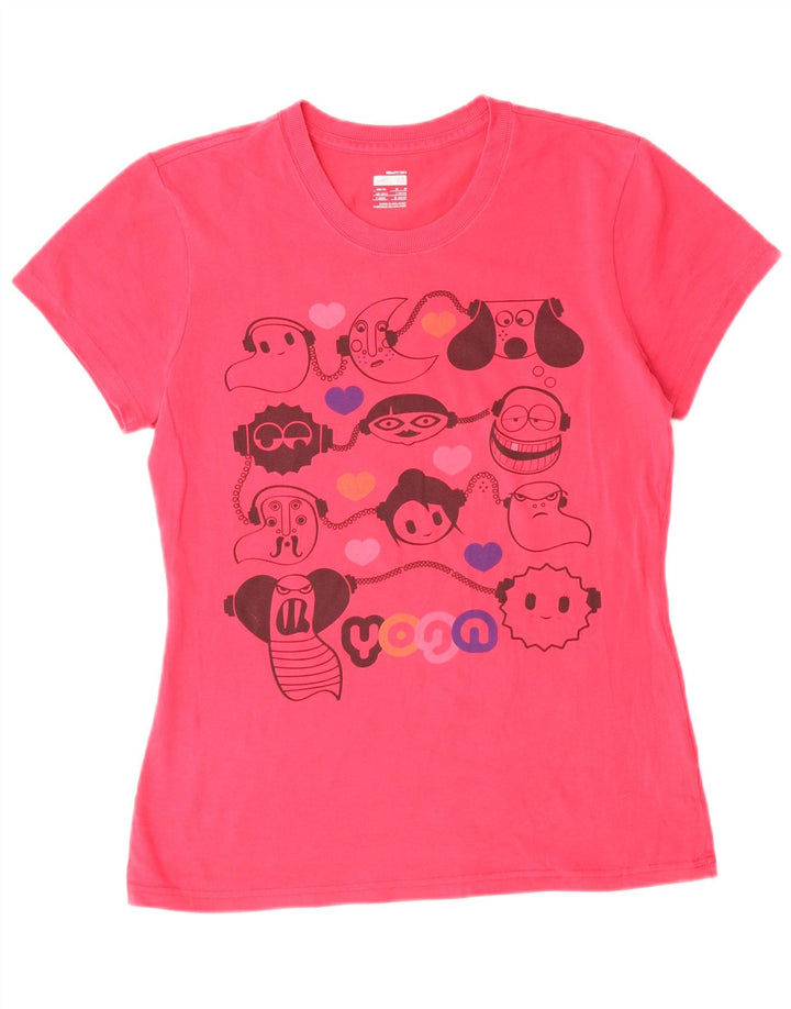 NIKE T-shirt graphique pour femme UK 12/14 Coton rose moyen