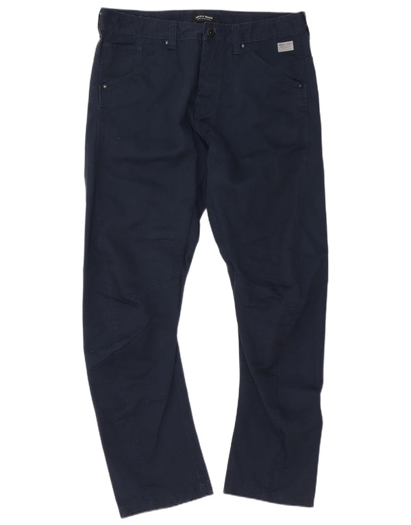 Jack & Jones Pantalon décontracté anti-ajustement pour homme W36 L34 Bleu marine Coton