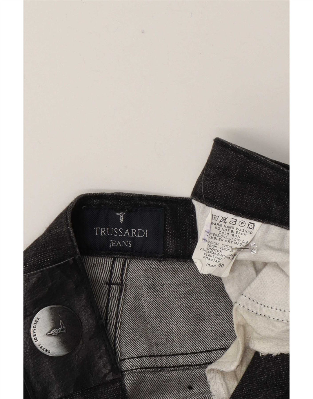 Trussardi Jean Droit W34 L33 Gris Coton Homme