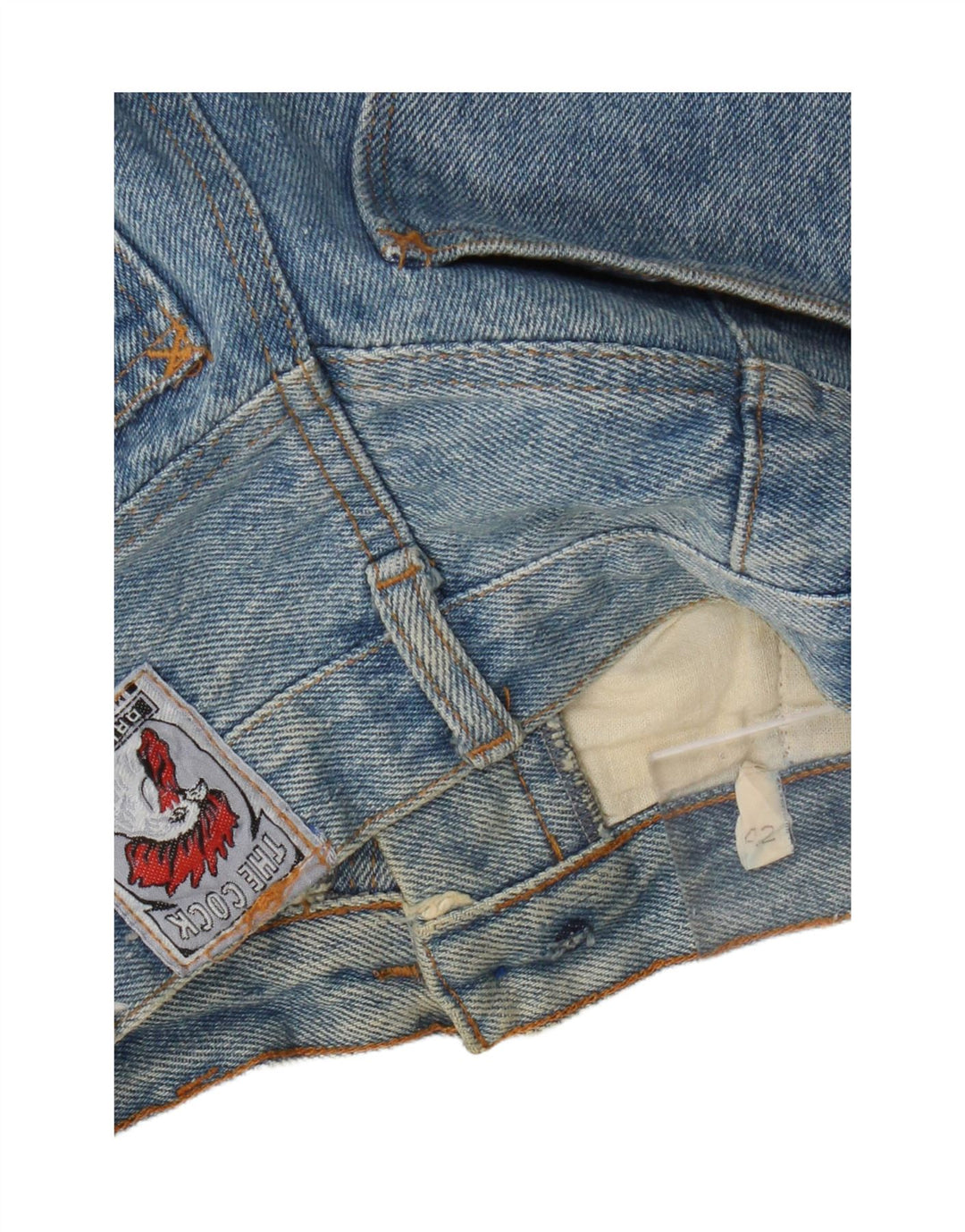 VINTAGE Jupe en jean taille haute pour femme IT 42 Medium W24 Bleu