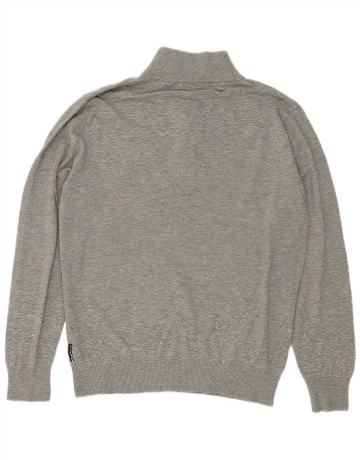 Dkny Pull col zippé pour homme en coton moucheté gris grand