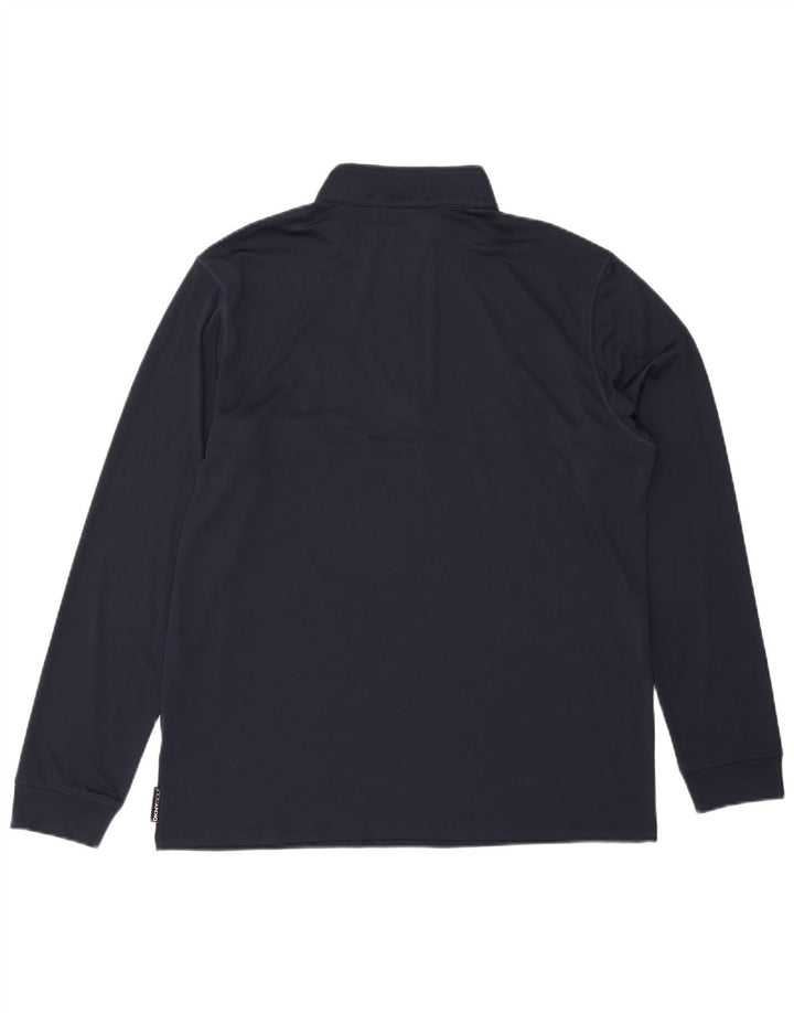 Dkny Haut de survêtement à col zippé pour homme XL Bleu marine Colourblock