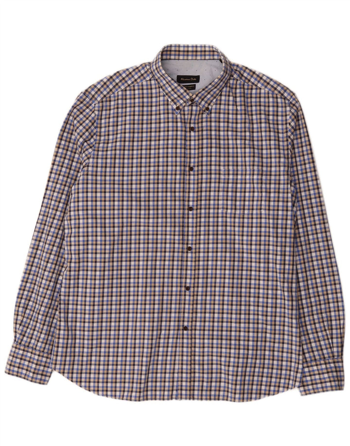 Massimo Dutti Chemise Homme 2XL Bleu Carreaux