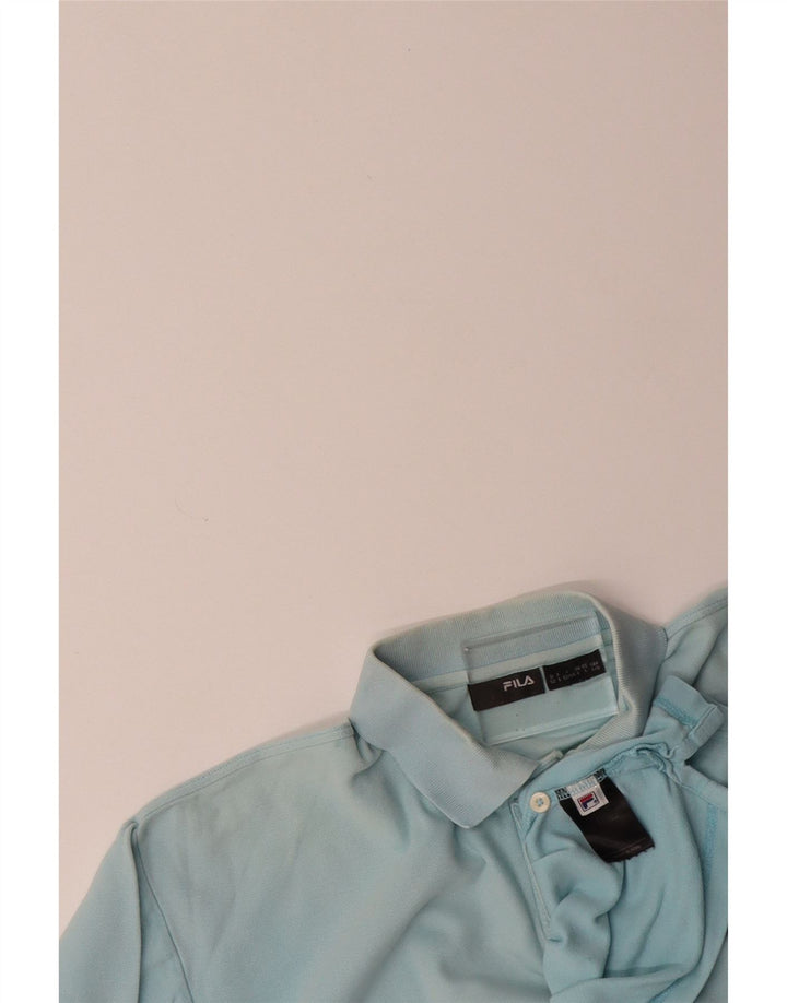 FILA Mens Polo Shirt Large Blue Cotton