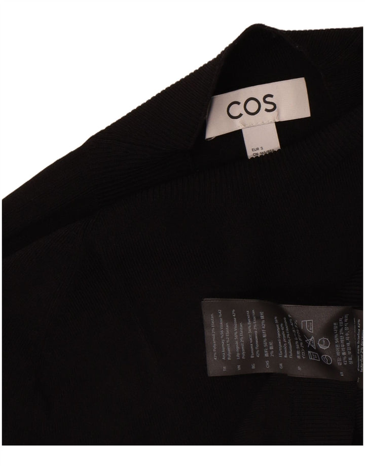 Cos Pull court à col roulé pour femme UK 10 Petit Noir Polyamide