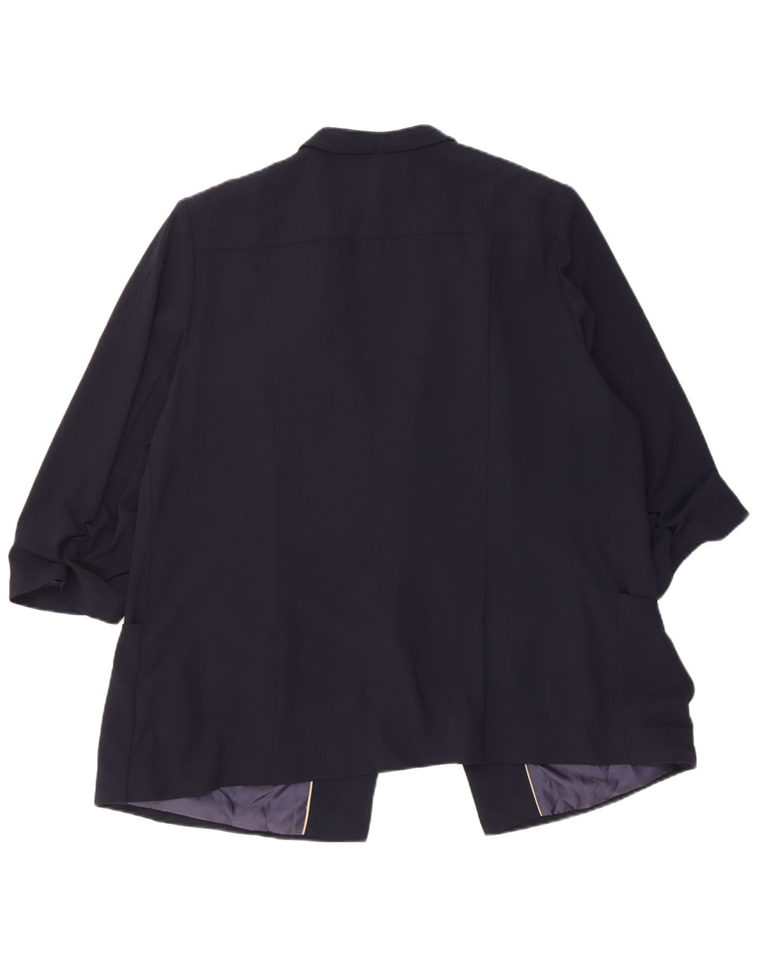 Marks & Spencer Veste blazer ouverte à manches 3/4 pour femme UK 20 2XL Bleu marine