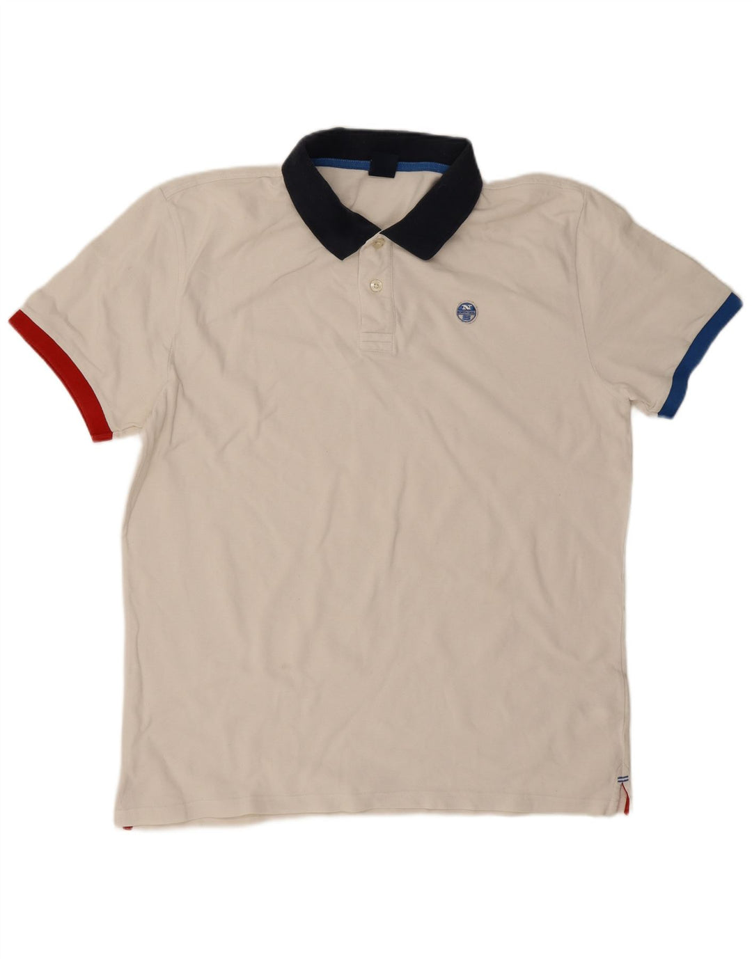 North Sails Mens Polo Shirt 2XL Off White Cotton