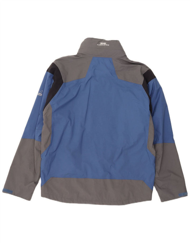 SALEWA Veste de pluie à capuche pour homme EU 50 Large Bleu Colorblock Polyamide