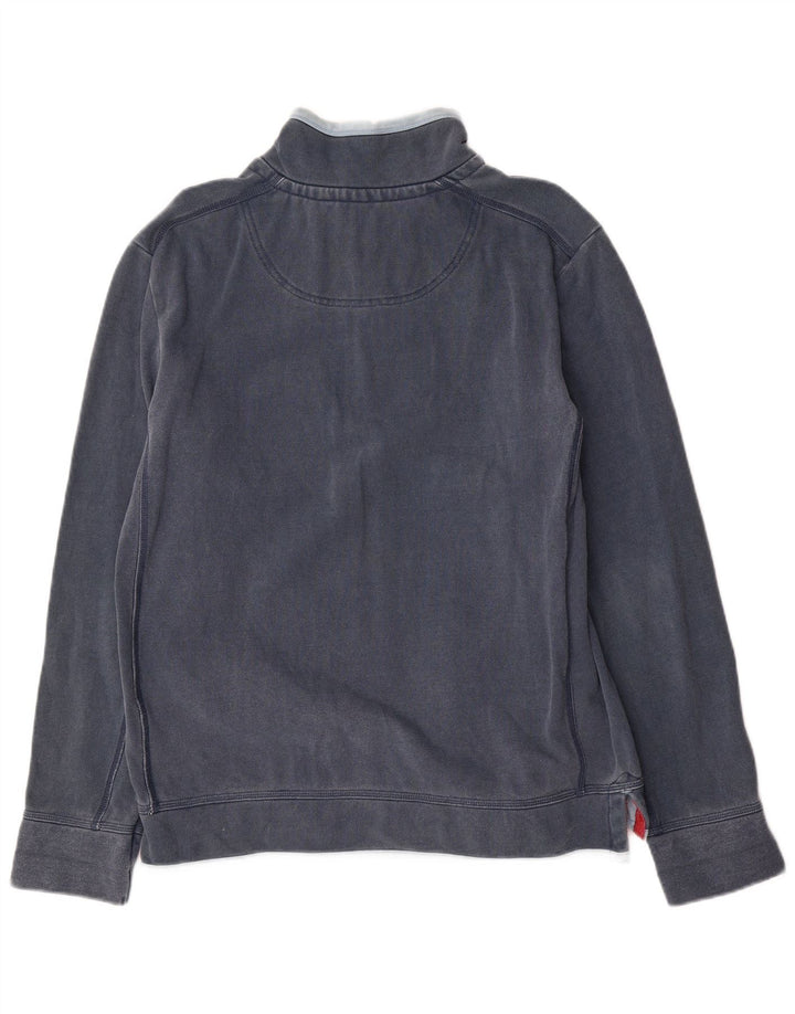 Fat Face Sweat-Shirt Col Zippé Homme Bleu Marine Moyen Coton