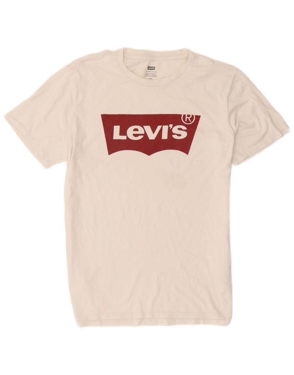 Levi's T-Shirt Graphique Homme Blanc Large Coton