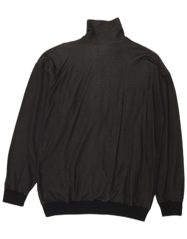 vintage Mens Graphic Survêtement Top Veste Noir Moyen