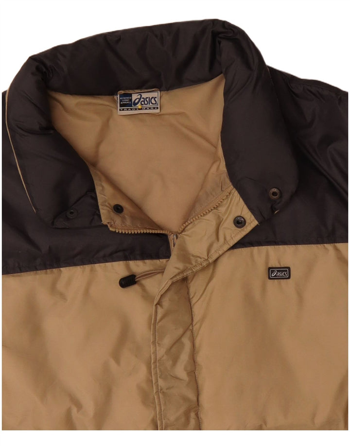Asics Veste rembourrée pour homme UK 44 2XL Beige Colorblock Nylon