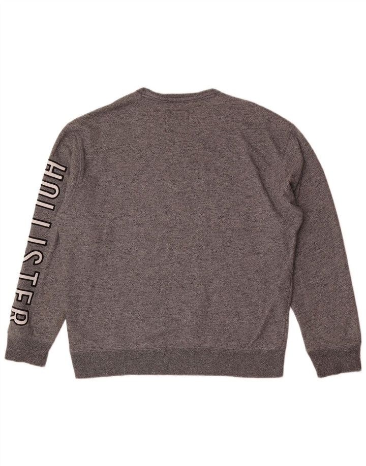 Hollister Sweat-shirt graphique pour homme XL Gris Coton