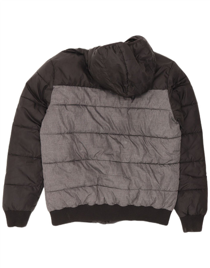 Ellesse Veste matelassée à capuche pour homme UK 40 Large Noir Colourblock Polyamide