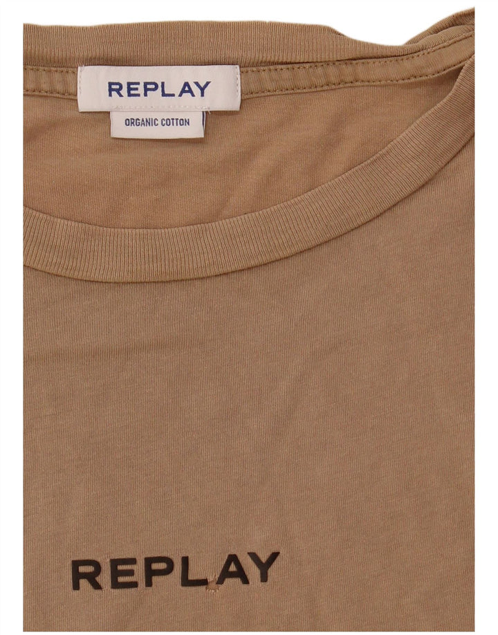 Replay T-Shirt Homme Haut Large Coton Beige