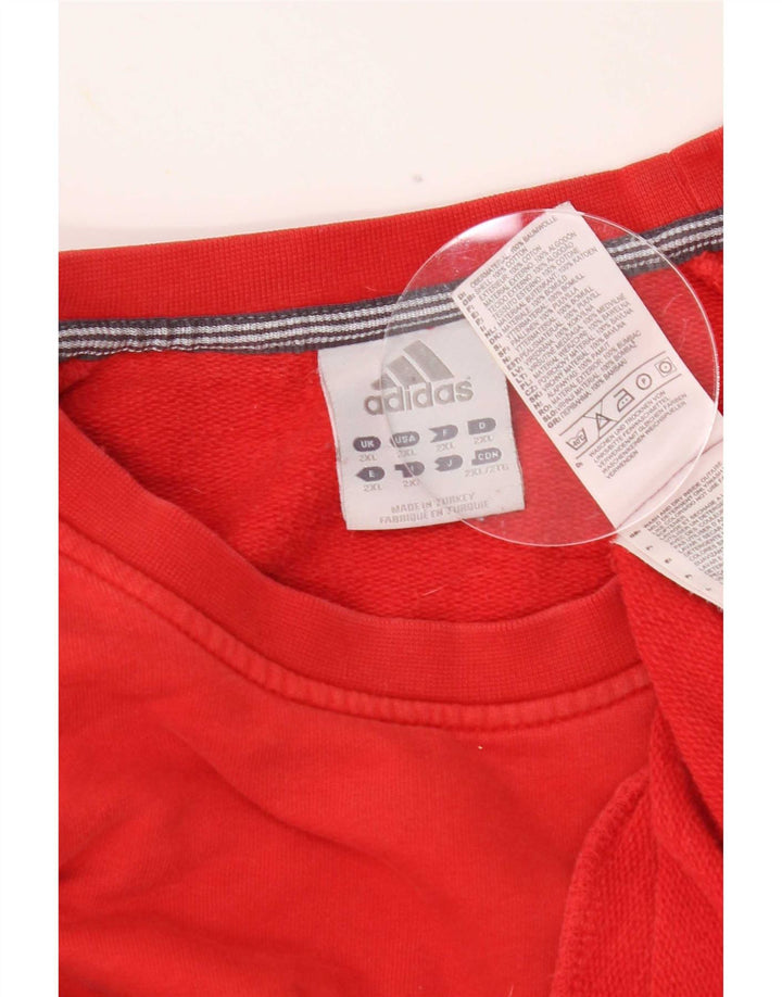 Adidas Sweat-shirt pour homme en coton rouge 2XL