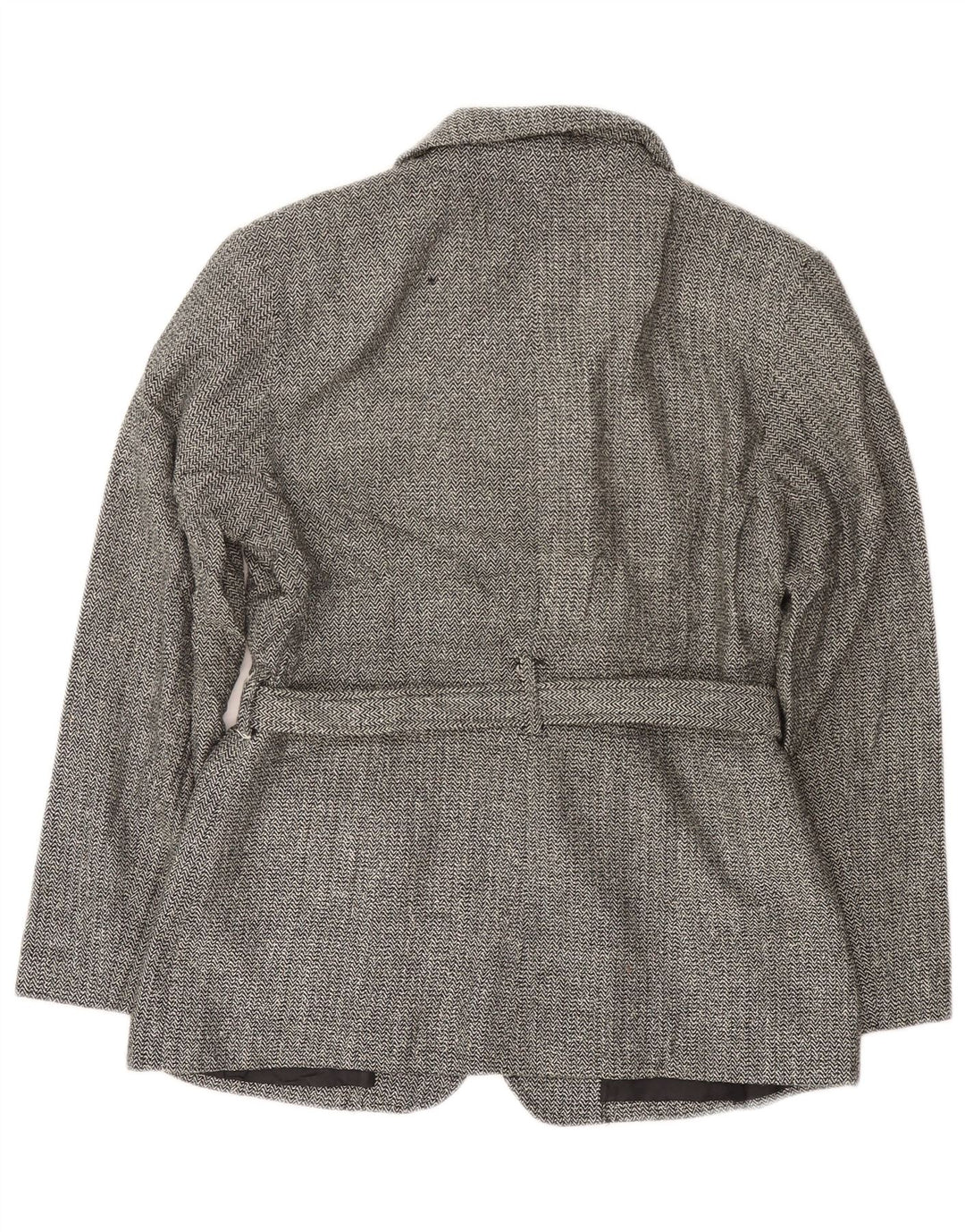 Fishbone Manteau Femme UK 14 Grand Acrylique Noir à Chevrons