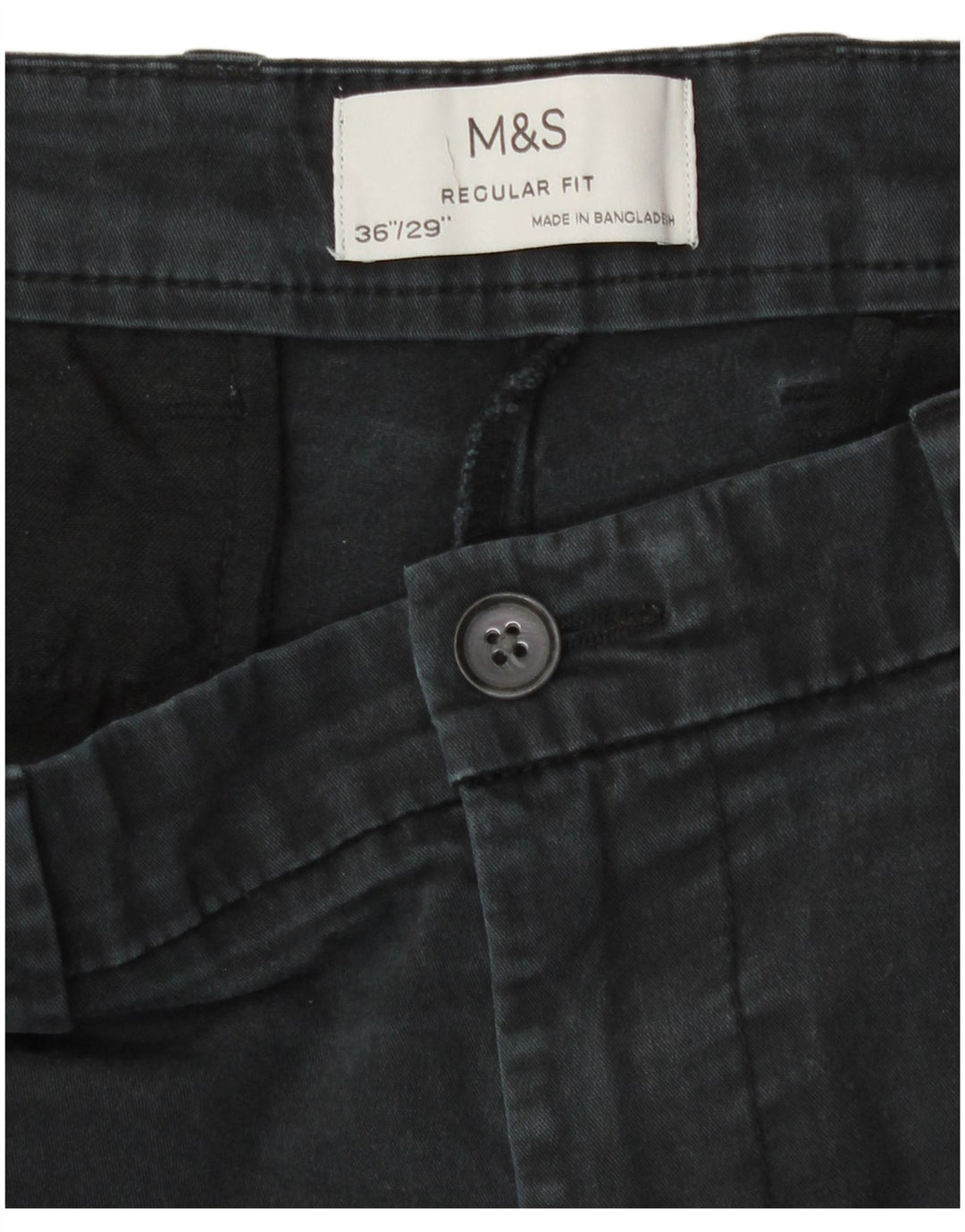 Marks & Spencer Pantalon Chino Droit Coupe Regular Homme W36 L29 Gris