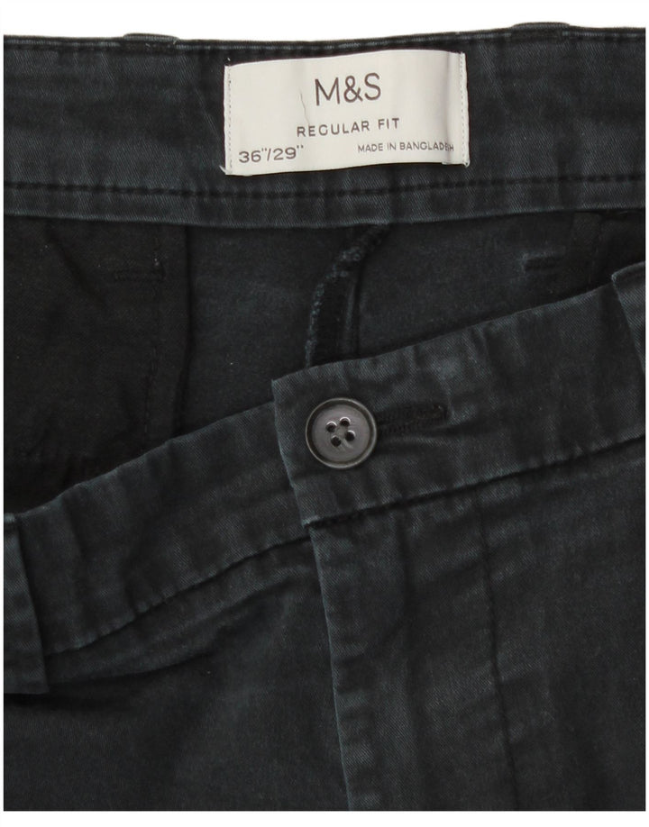 Marks & Spencer Pantalon Chino Droit Coupe Regular Homme W36 L29 Gris