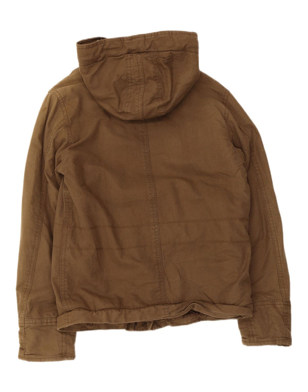 Abercrombie & Fitch Veste utilitaire Sherpa à capuche pour homme UK 40 Large Beige