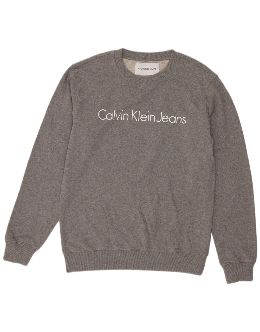 Calvin Klein Jeans Sweat-Shirt Graphique Homme Gris Moyen Coton