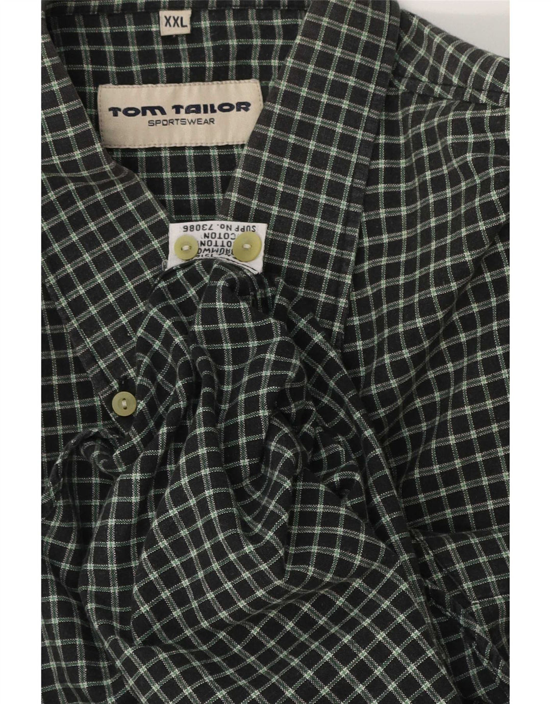 Tom Tailor Chemise Homme 2XL Vert Carreaux Coton