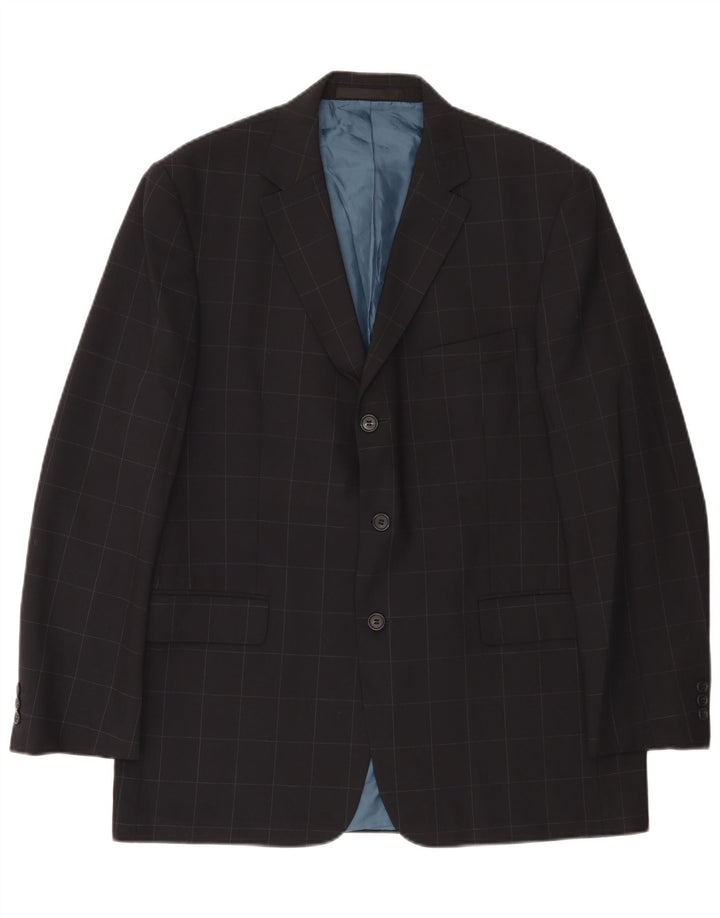 Marks & Spencer Veste blazer à 3 boutons pour homme UK 42 Grand carreaux bleu marine