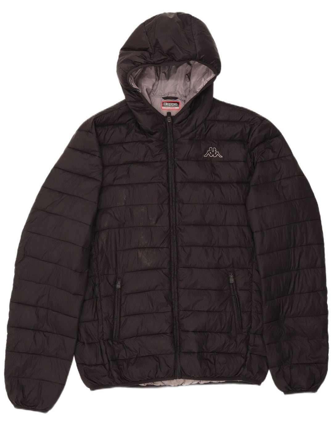 Kappa Veste matelassée à capuche pour homme UK 44 2XL Noir Polyamide