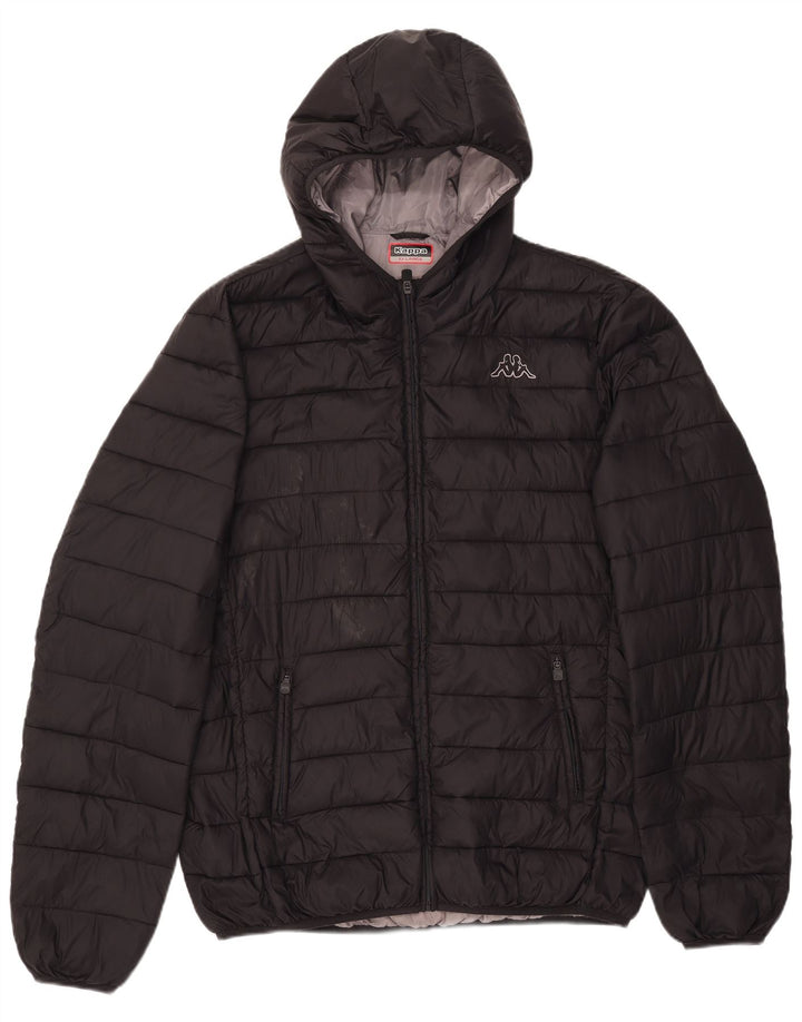 Kappa Veste matelassée à capuche pour homme UK 44 2XL Noir Polyamide