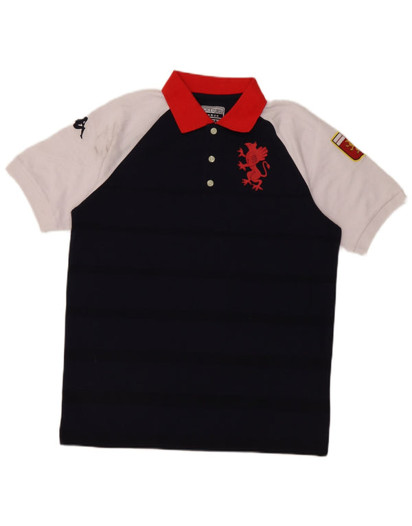 Kappa Polo Gara Graphic Rugby Homme Bleu Marine Large en Coton Colorblock