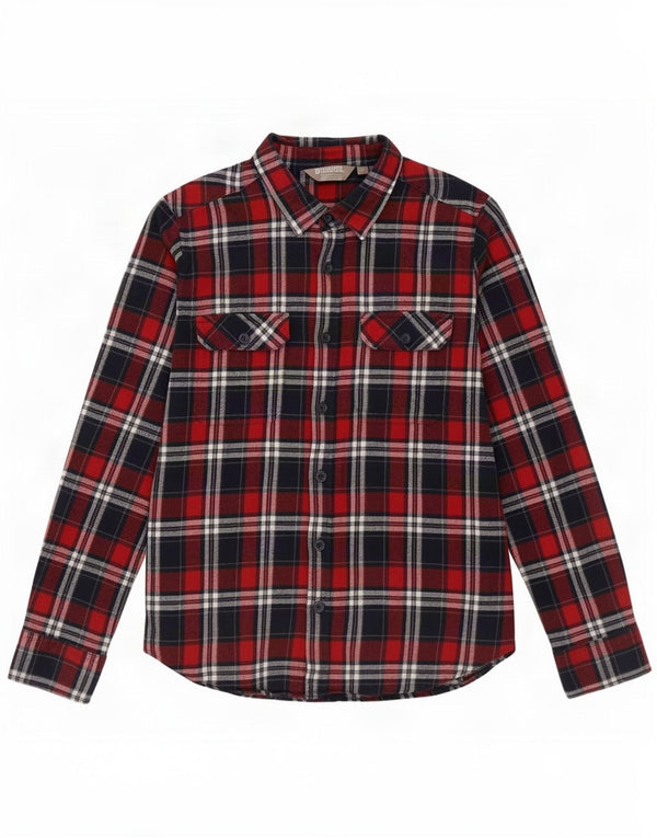 Mountain Warehouse Chemise en flanelle pour homme en coton à carreaux rouge moyen