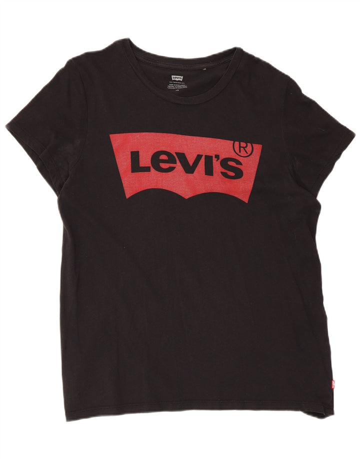 Levi's T-Shirt Graphique Femme UK 14 Large Noir