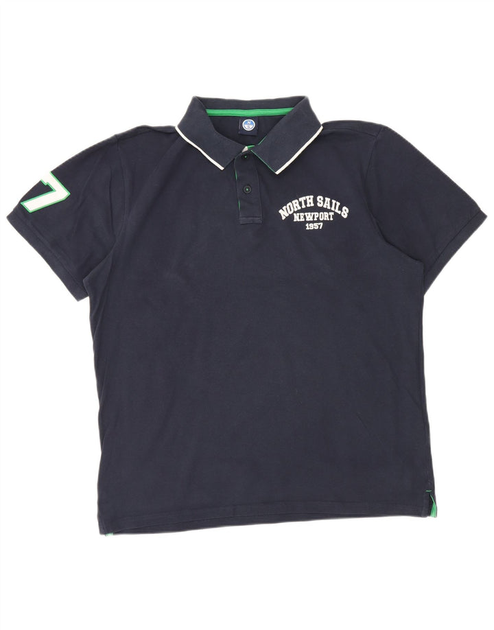 North Sails Polo Graphique Homme Grand Bleu Marine Coton